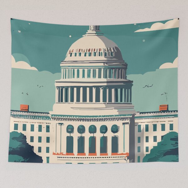 Item preview, A Vintage Travel Art of Washington DC - US  designed and sold by GoodOldVintage.