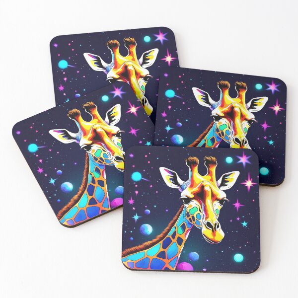 Item preview, Celestial Serenity: Astral Giraffe in Neon Constellations designed and sold by javaoverride.
