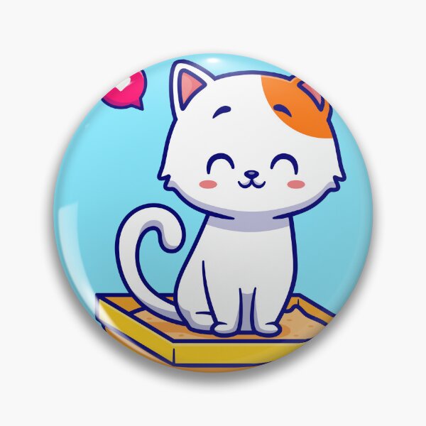 Item preview, Cute Cat Sitting in Sand Box Cartoon Icon designed and sold by hjian8219.