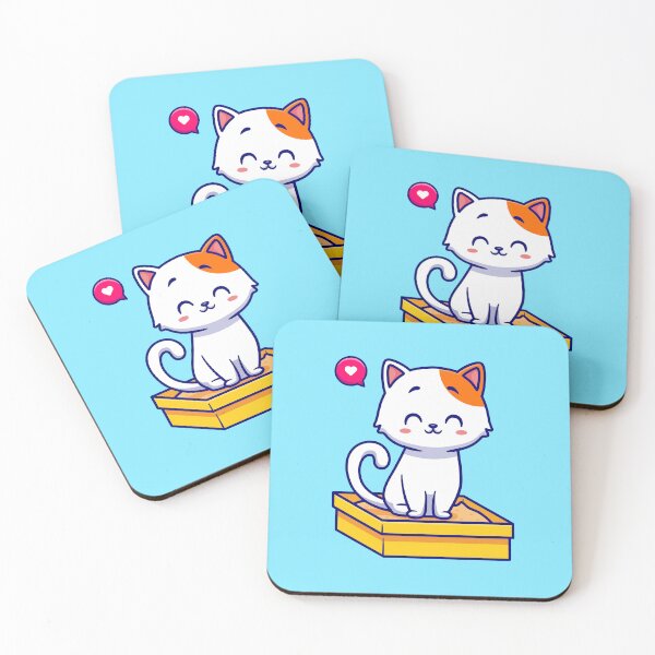 Item preview, Cute Cat Sitting in Sand Box Cartoon Icon designed and sold by hjian8219.