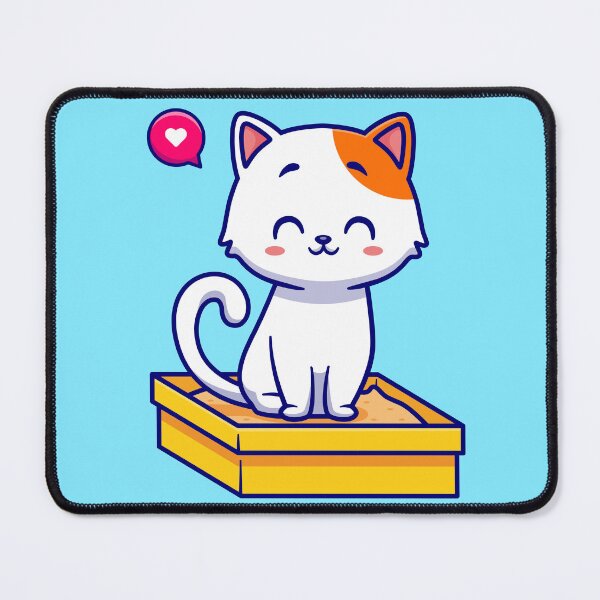Item preview, Cute Cat Sitting in Sand Box Cartoon Icon designed and sold by hjian8219.