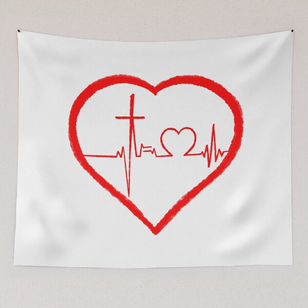Item preview, Christian cross, heart rate designed and sold by JackDraws88.