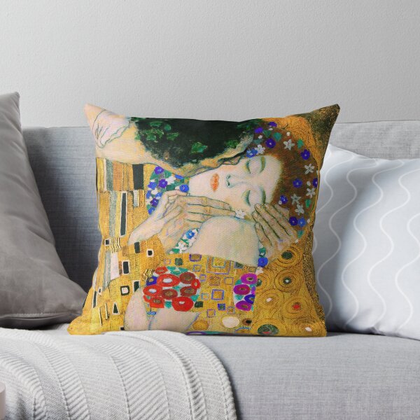 The Kiss by Gustav Klimt Throw Pillow