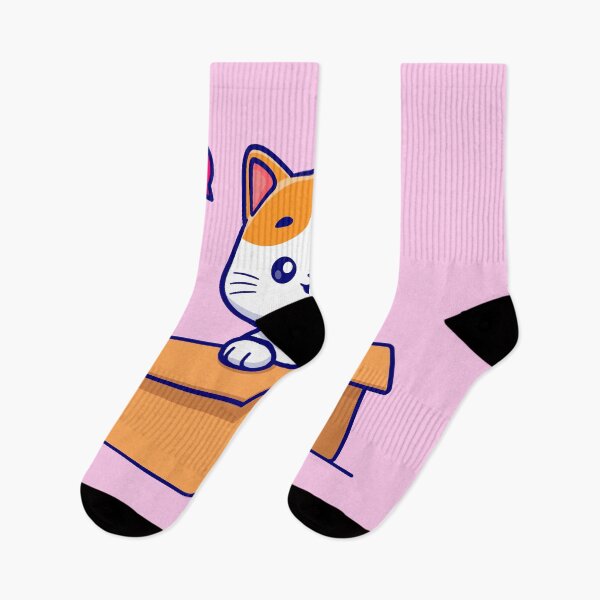Item preview, Cute Cat Playing with Box Cartoon Icon designed and sold by hjian8219.