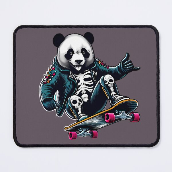Item preview, Gothic Rainbow Panda Skater - Colorful Skateboarder designed and sold by Kittyzens.