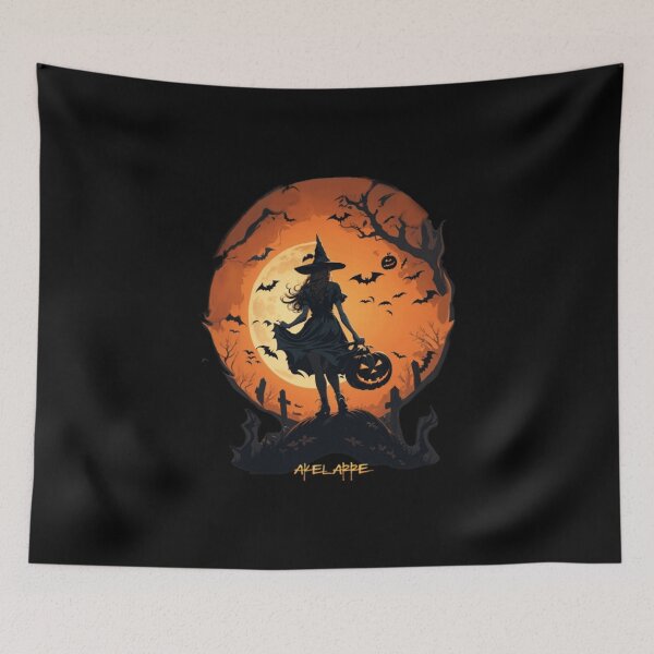 Item preview, Witch with Halloween pumpkin, Akelarre designed and sold by AkelarreDesigns.