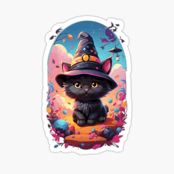 Item preview, Halloween Wicca Cat designed and sold by World of Printed Art ..