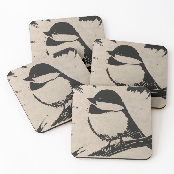Item preview, Chickadee linocut designed and sold by John Paul Neufeld.