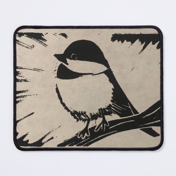 Item preview, Chickadee linocut designed and sold by John Paul Neufeld.