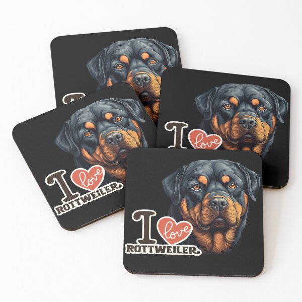 Item preview, I love Rottweiler - dog motif designed and sold by WallyPink.