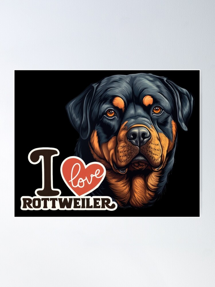 I love Rottweiler - dog motif | Poster