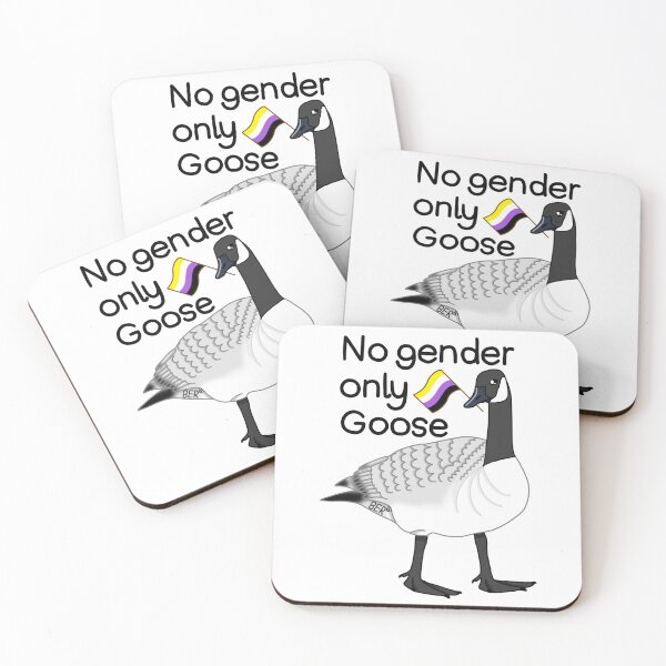 Item preview, No Gender Only Goose Nonbinary Pride Drawing designed and sold by SentABear.
