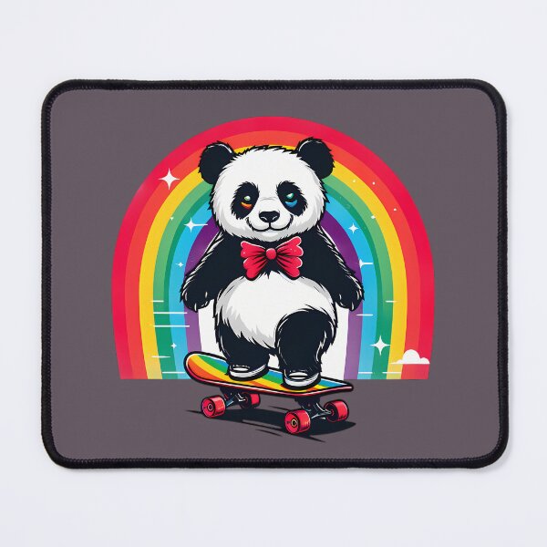 Item preview, Gothic Rainbow Panda Skater - Colorful Skateboarder designed and sold by Kittyzens.