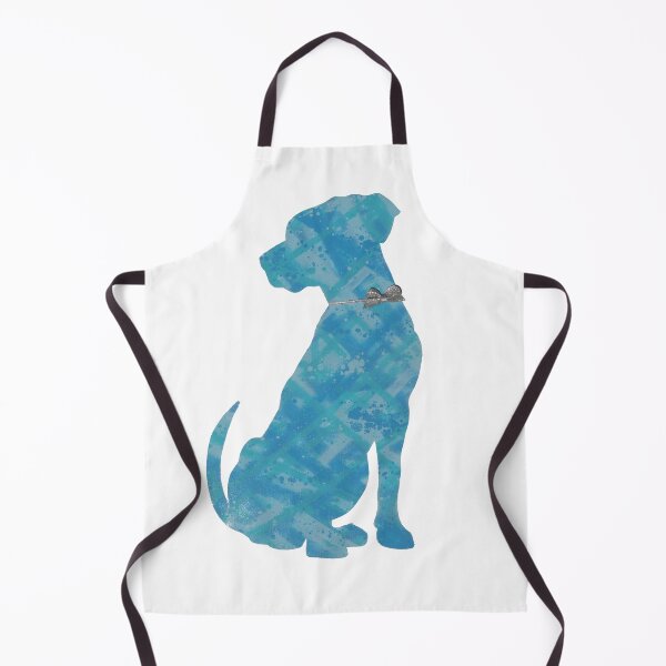 Item preview, Puppy Dog Art, Aqua Blue Abstract Painting with Paint Splatter designed and sold by ArtbyJanaye.