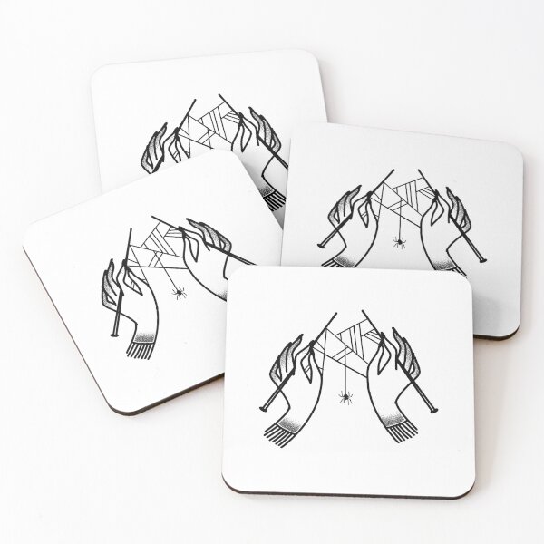 Item preview, Witchcore Boho Spider knitting hands spiderwebs designed and sold by jazzydevil.