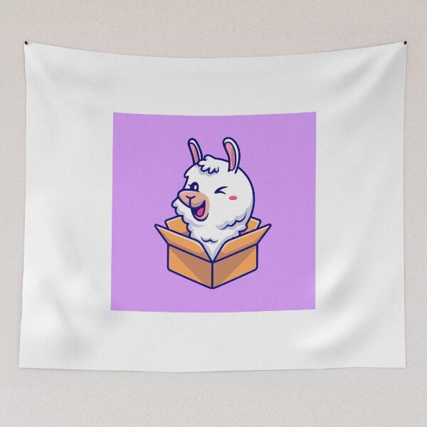 Item preview, Cute Alpaca with Box Cartoon designed and sold by hjian8219.