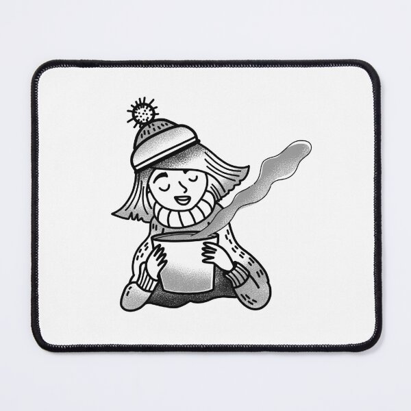Item preview, Witchcore Boho Winter girl and a large mug of coffee designed and sold by jazzydevil.