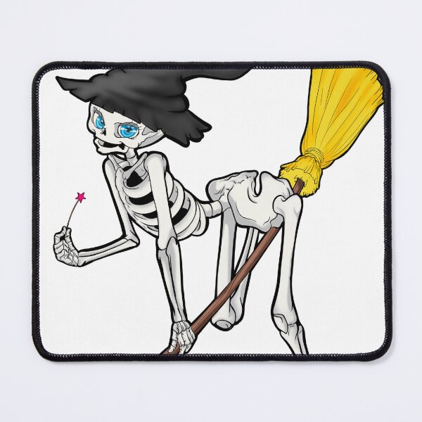 Item preview, Skeleton witch on broom designed and sold by JackDraws88.