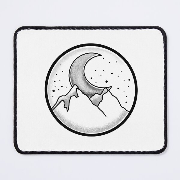 Item preview, Witchcore Boho Tattoo Circle moon and mountain designed and sold by jazzydevil.