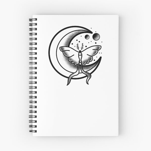 Item preview, Witchcore Boho Tattoo Moon and Moth designed and sold by jazzydevil.