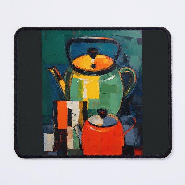 Item preview, Fauvist Tea Pot - Bold Color Blocks Infused with Primitivist Charm Generative AI designed and sold by OlfactoART Studio.