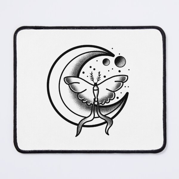 Item preview, Witchcore Boho Tattoo Moon and Moth designed and sold by jazzydevil.