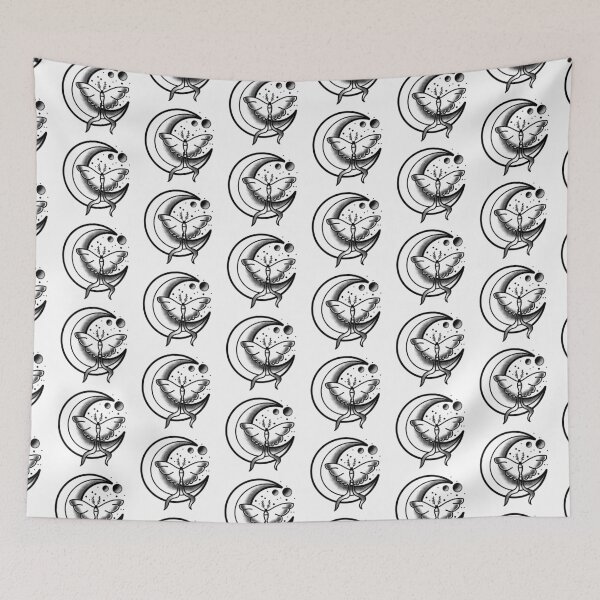 Item preview, Witchcore Boho Tattoo Moon and Moth designed and sold by jazzydevil.