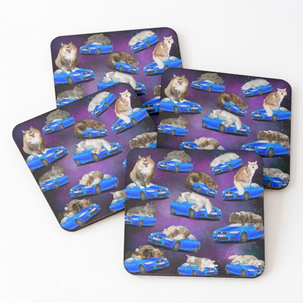 Item preview, Cats on cars in space pattern designed and sold by TicaCreations.
