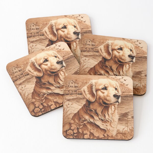 Item preview, Golden Retriever: The Radiance of Wood (Pyro Pets Art - 007) designed and sold by pyropetsart.