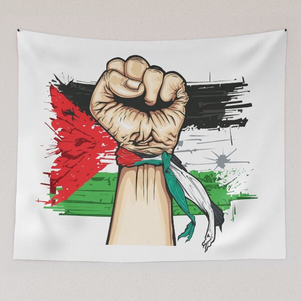 Artikelvorschau, Raised Fist – Free Palestine – Unterstützen Sie Gleichberechtigung und Frieden in Palästina entworfen und verkauft von RuRebels.