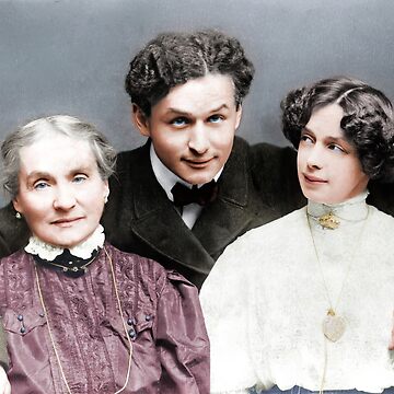 Houdini with mother and wife Beatrice