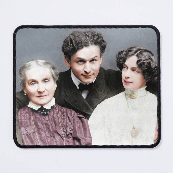 Item preview, Houdini with mother and wife Beatrice "Bess" 1907 designed and sold by PatSeg Photos.