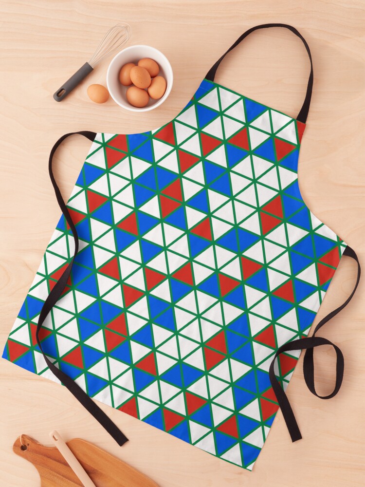 Thumbnail 1 of 6, Apron, Multicolor Triangles Pattern designed and sold by Patternliss.