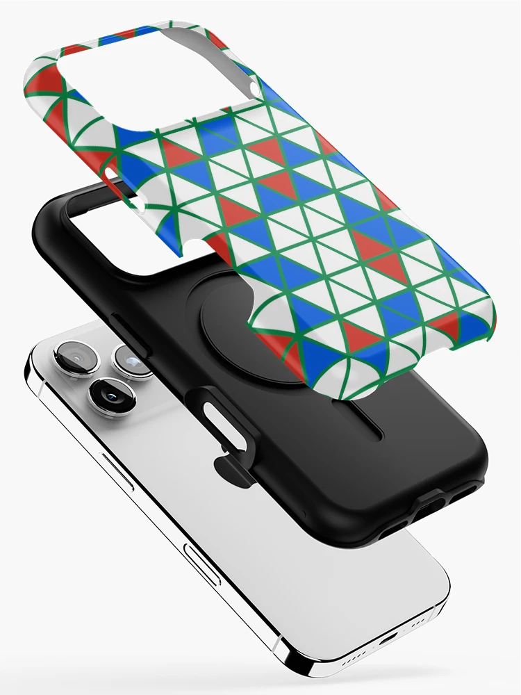 Thumbnail 2 of 4, iPhone Case, Multicolor Triangles Pattern designed and sold by Patternliss.