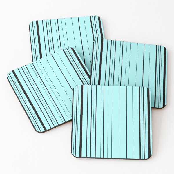 Item preview, Print with black stripes on a cyan blue background designed and sold by KinsOfTheArts.