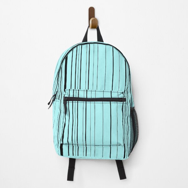 Item preview, Print with black stripes on a cyan blue background designed and sold by KinsOfTheArts.