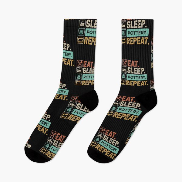 Item preview, Eat Sleep Pottery Repeat designed and sold by ArtMeetsPizza.