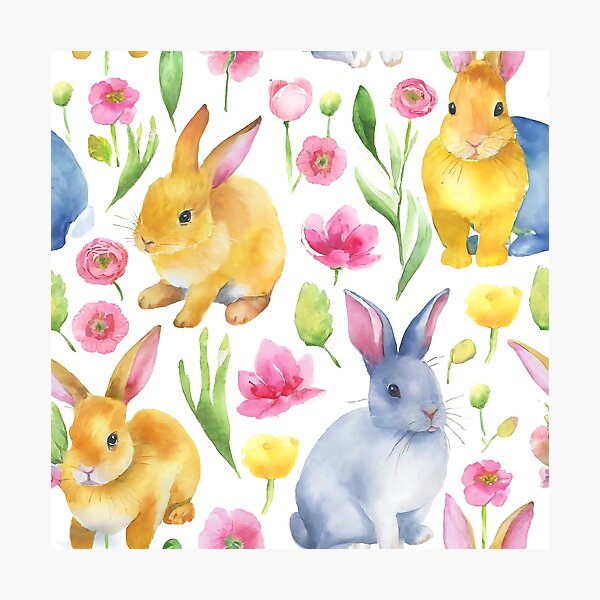 Item preview, rabbit with flowers designed and sold by Teeranon Daengsopa.