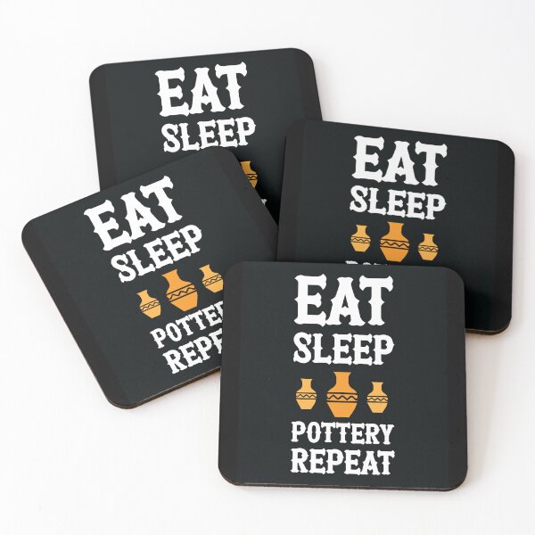 Item preview, Eat Sleep Pottery Repeat White Text designed and sold by ArtMeetsPizza.