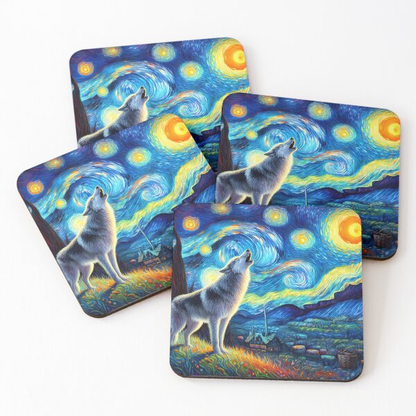 Item preview, Van Gogh Style Wolf designed and sold by ururuty.
