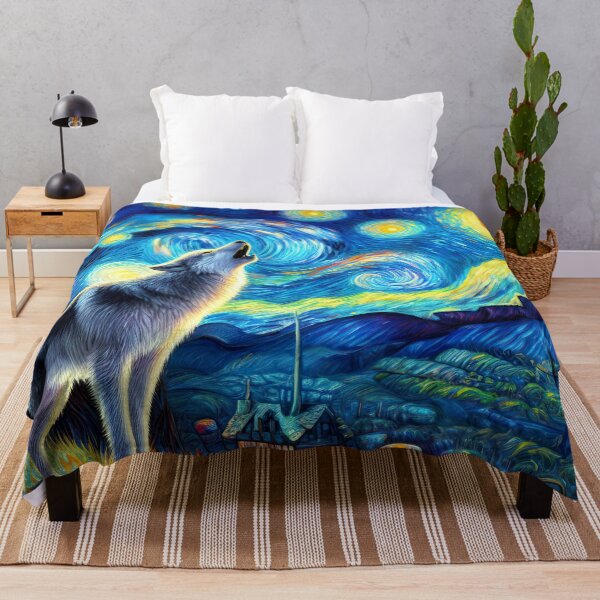 Item preview, Van Gogh Style Wolf designed and sold by ururuty.