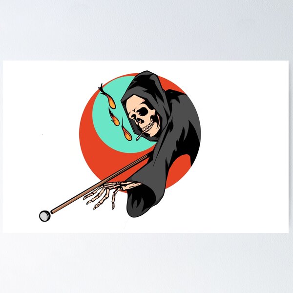 Item preview, Grim Reaper Playing Pool designed and sold by shipwreck-au.
