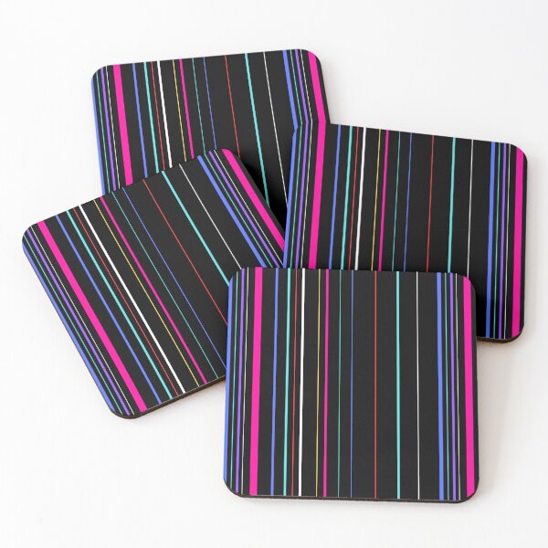 Item preview, Colorful, strong and cheerful neon stripes on a black background designed and sold by KinsOfTheArts.