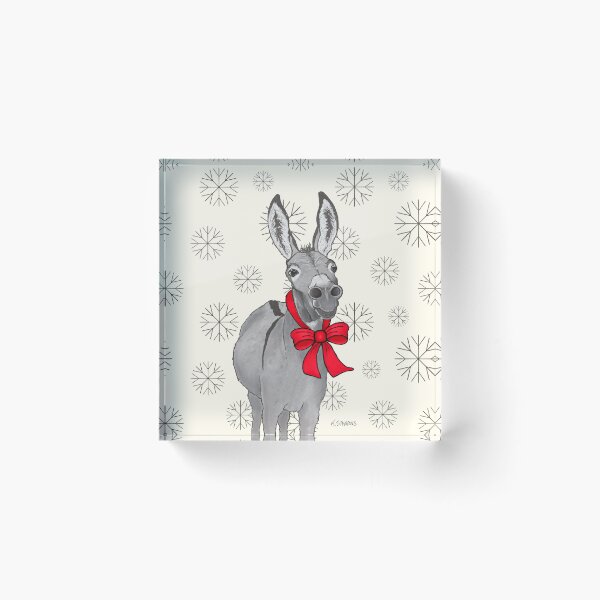 Item preview, Holiday Donkey Red Bow - Square Format designed and sold by Katie Stearns.
