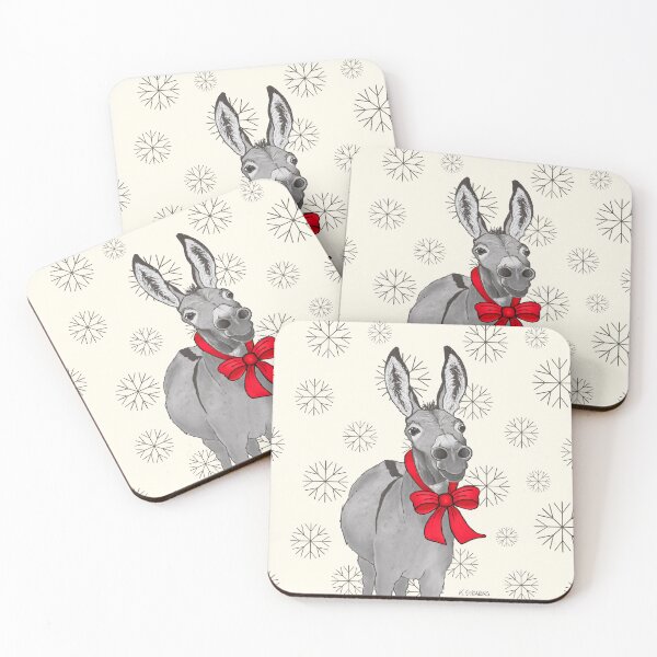 Item preview, Holiday Donkey Red Bow - Square Format designed and sold by Katie Stearns.