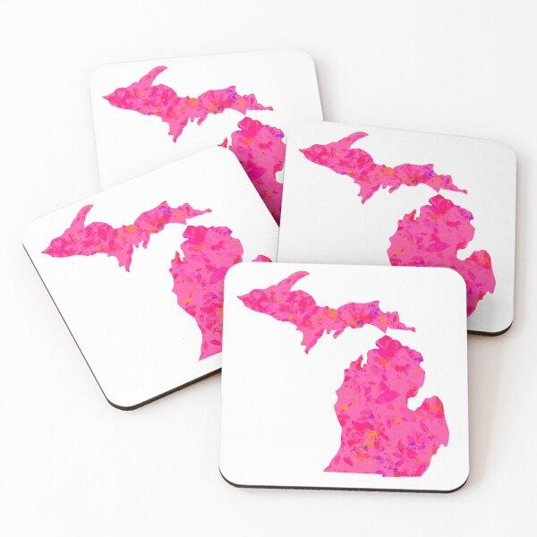 Item preview, Pink abstract  Michigan Silhouette designed and sold by ArtbyJanaye.