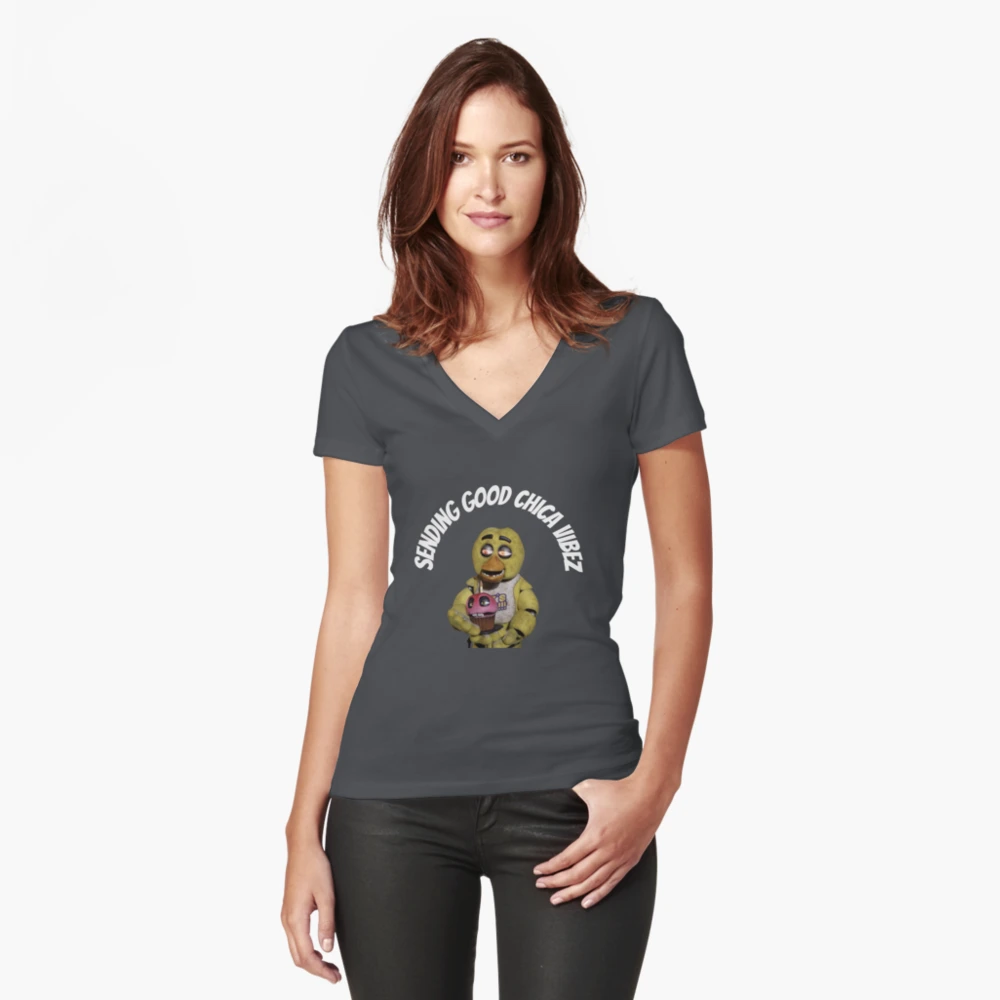 FNAF , 2023 movie , Chica | Fitted V-Neck T-Shirt