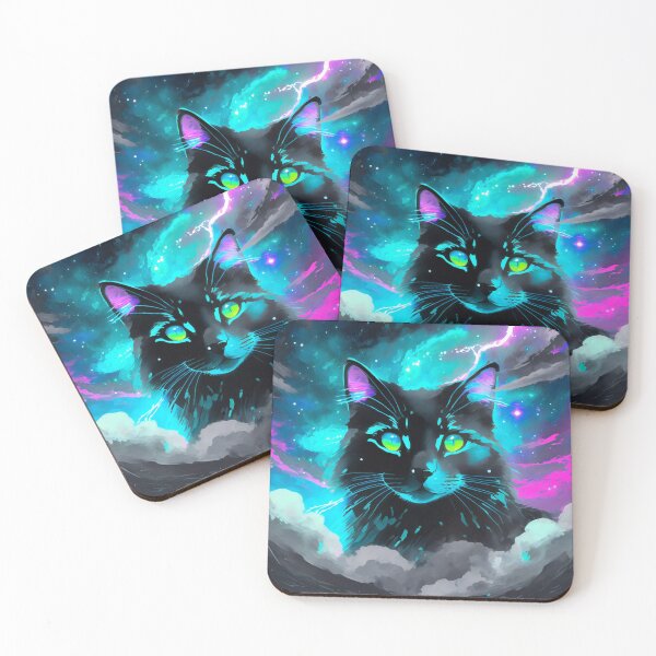 Item preview, Cat in a Sky of Colorful Chaos designed and sold by Artsypalooza.