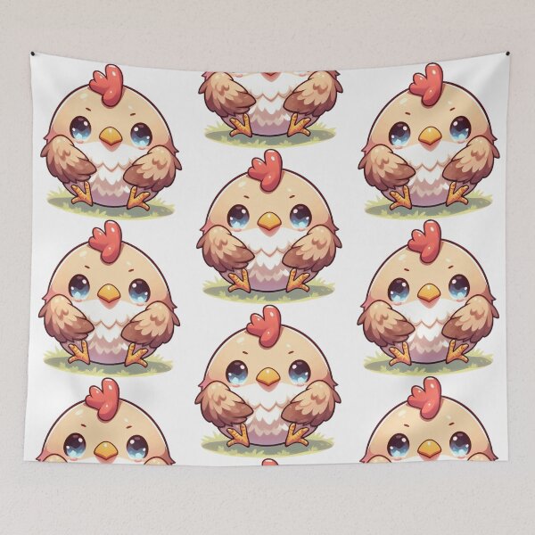 Item preview, Easter Egger Chicken Digital Art Retro Anime style designed and sold by AIrtisticPrints.