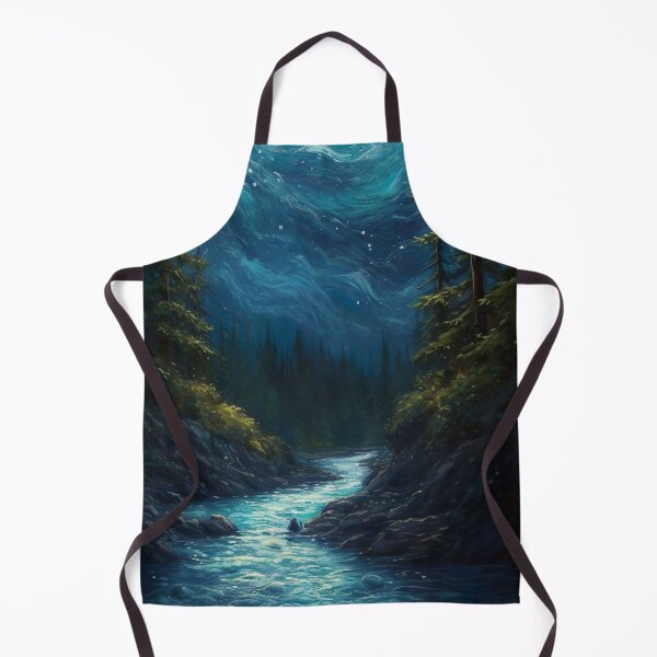 Item preview, Abstract painting of full moon shining on the lake on a calm winter night designed and sold by UmagineArts.